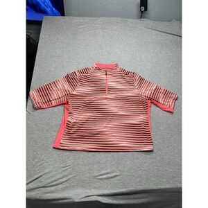 Tail Women's Athletic Pink/Black Striped Quarter Zip Shirt XL‎